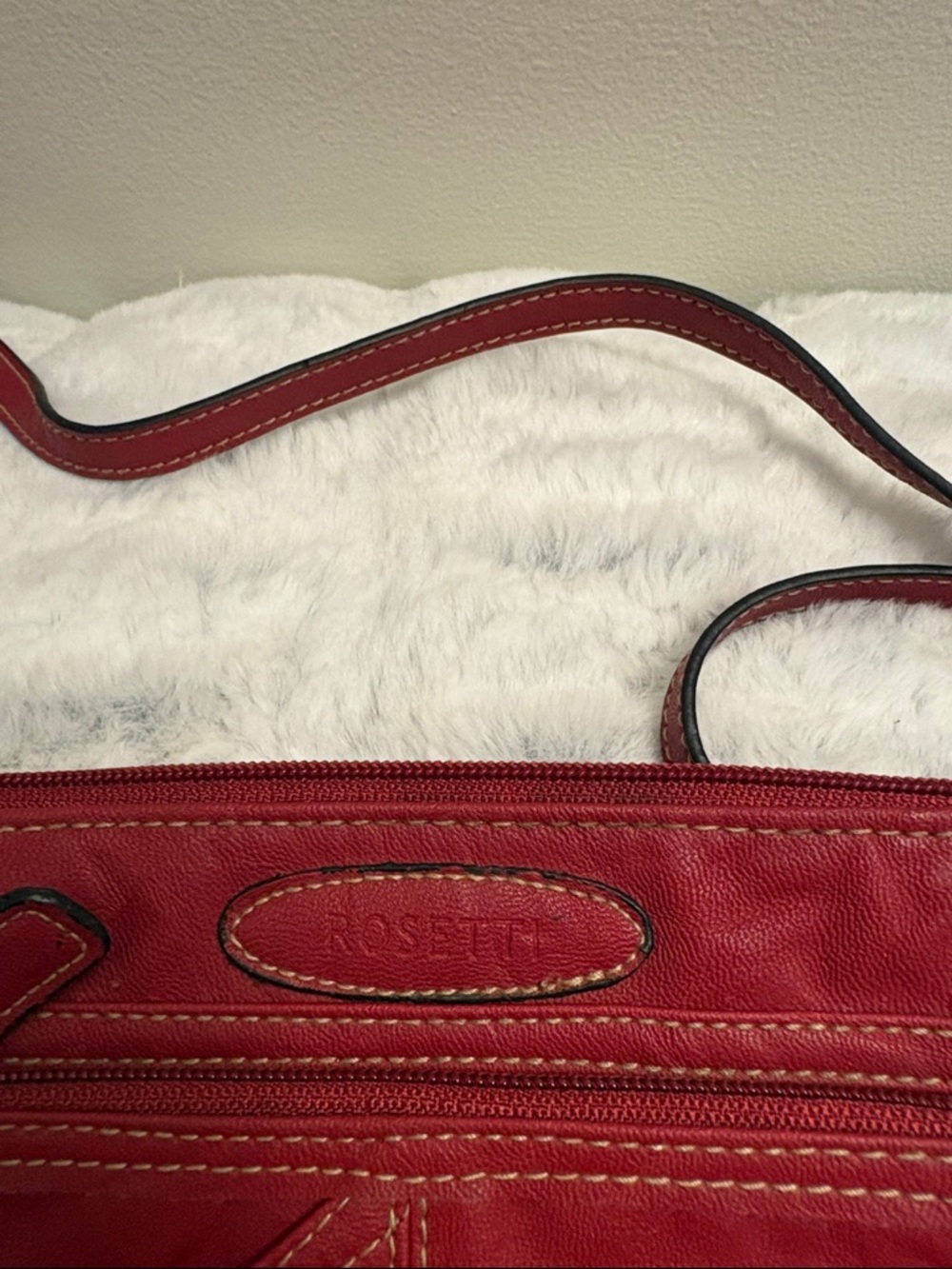 Rosetti Red Leather Crossbody Wristlet - Picture 2 of 3